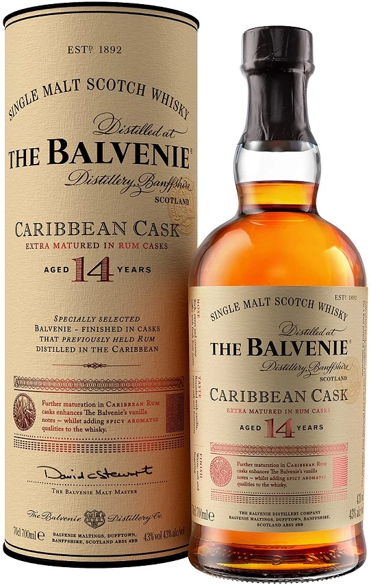 Balvenie 14 years Caribbean Cask whisky 0,7L 43% dd.