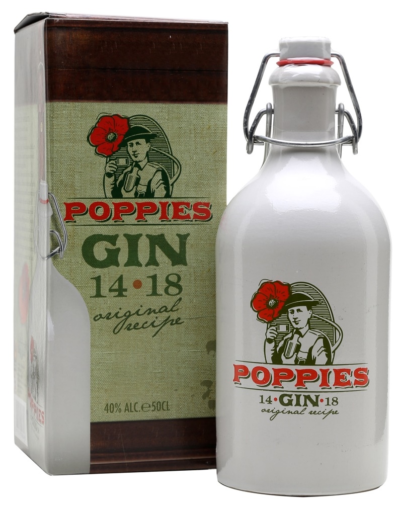 Poppies Gin 40% kerámia, pdd.0,5