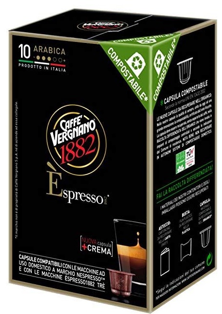 Vergnano E'spresso Arabica komposztálható Nespresszó kompatibilis kávékapszula 10db