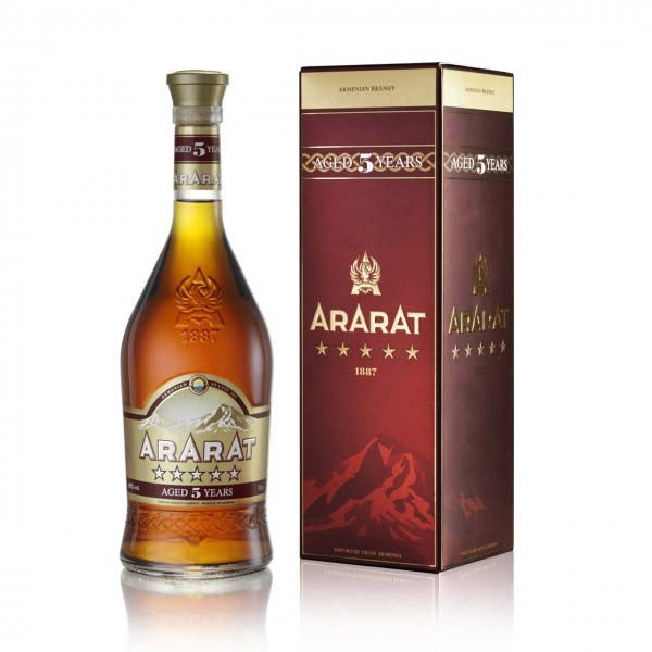 Ararat 5 Stars 5 years 0,7L brandy 40% pdd.