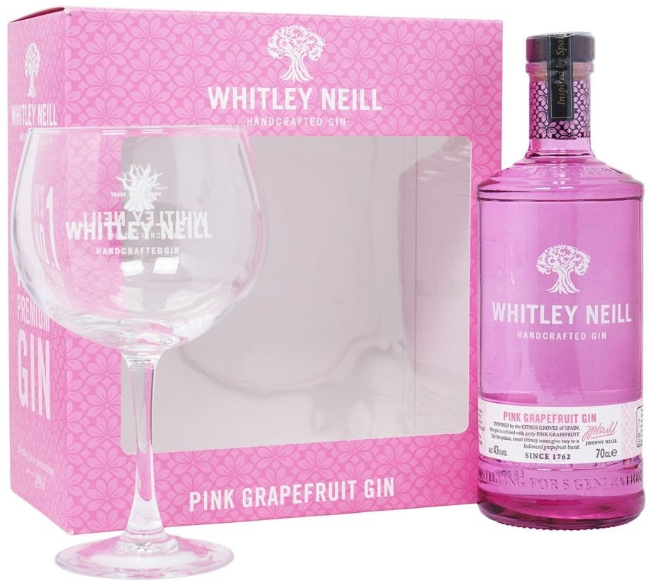 Whitley Neill Pink Grapefruit Gin 0,7L 43% pdd. + pohár