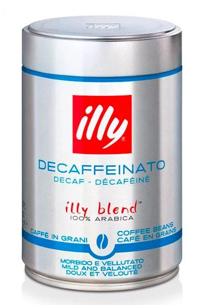 illy, szemes koffeinmentes kávé, 250 gr