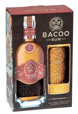 Bacoo Rum 7 years 40% pdd. + tiki kerámia pohár 0,7