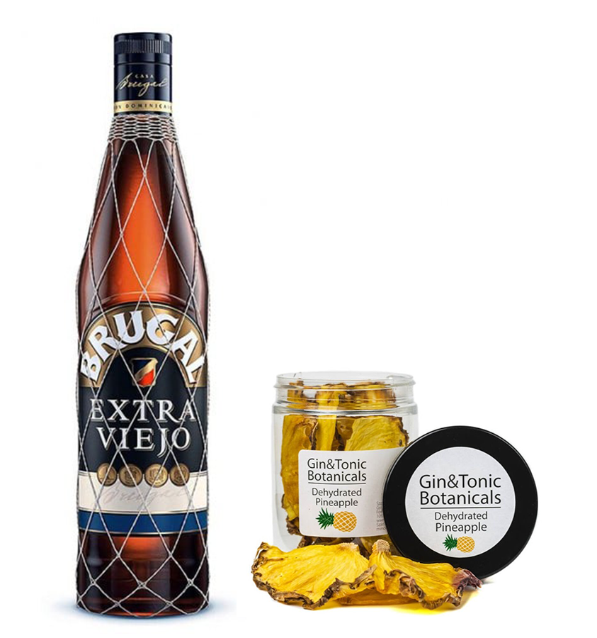 Brugal Extra Viejo rum 1L 38% + ajándék szárított ananász közepes tégelyben