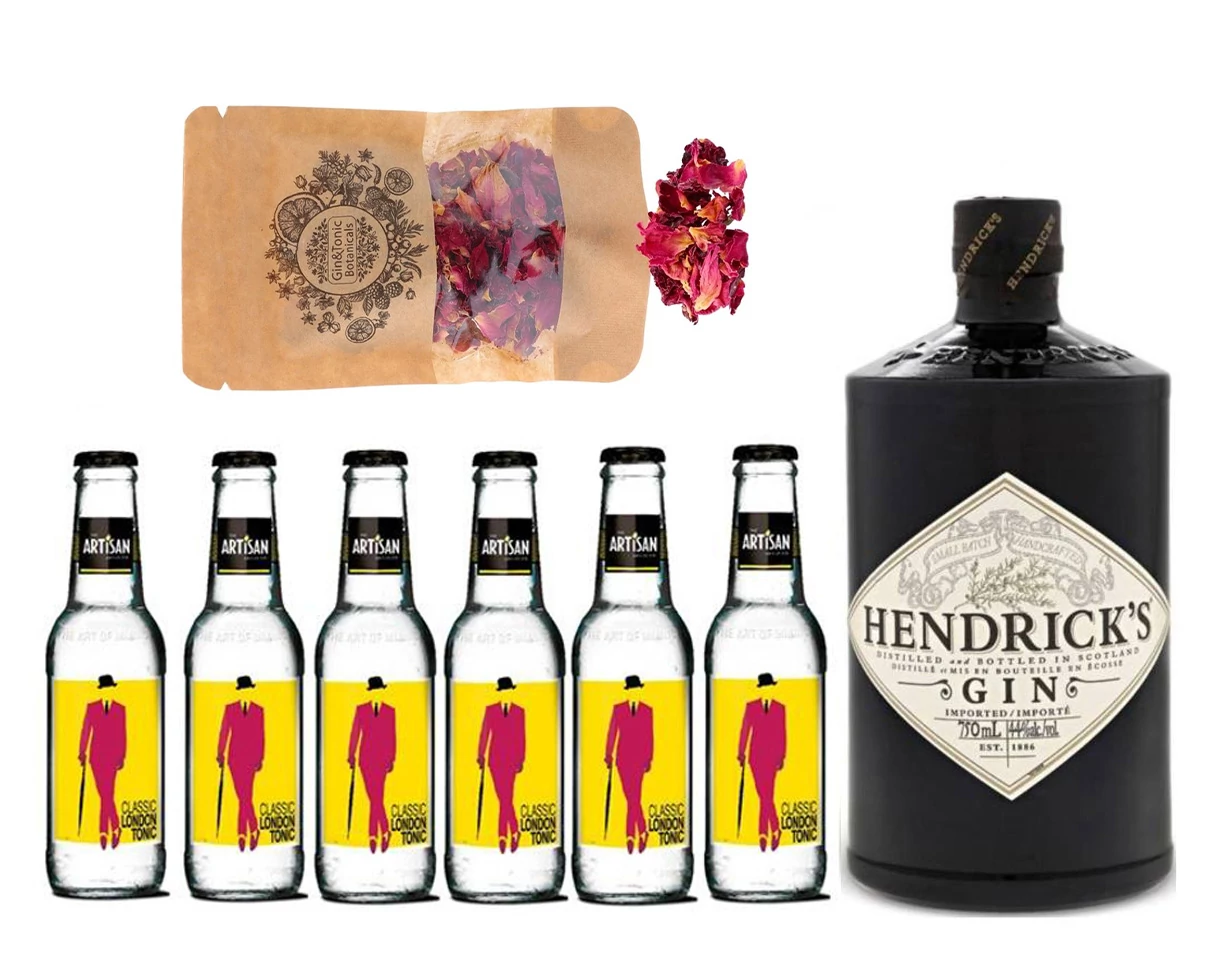 Hendricks Gin Tonik szett ajándék Rózsaszirommal