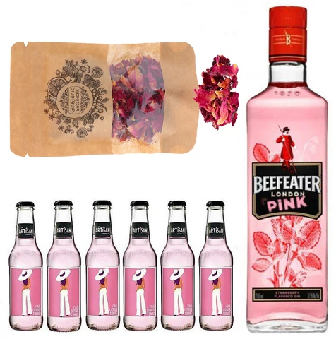 Beefeater Pink Gin Tonik szett ajándék rózsaszirommal