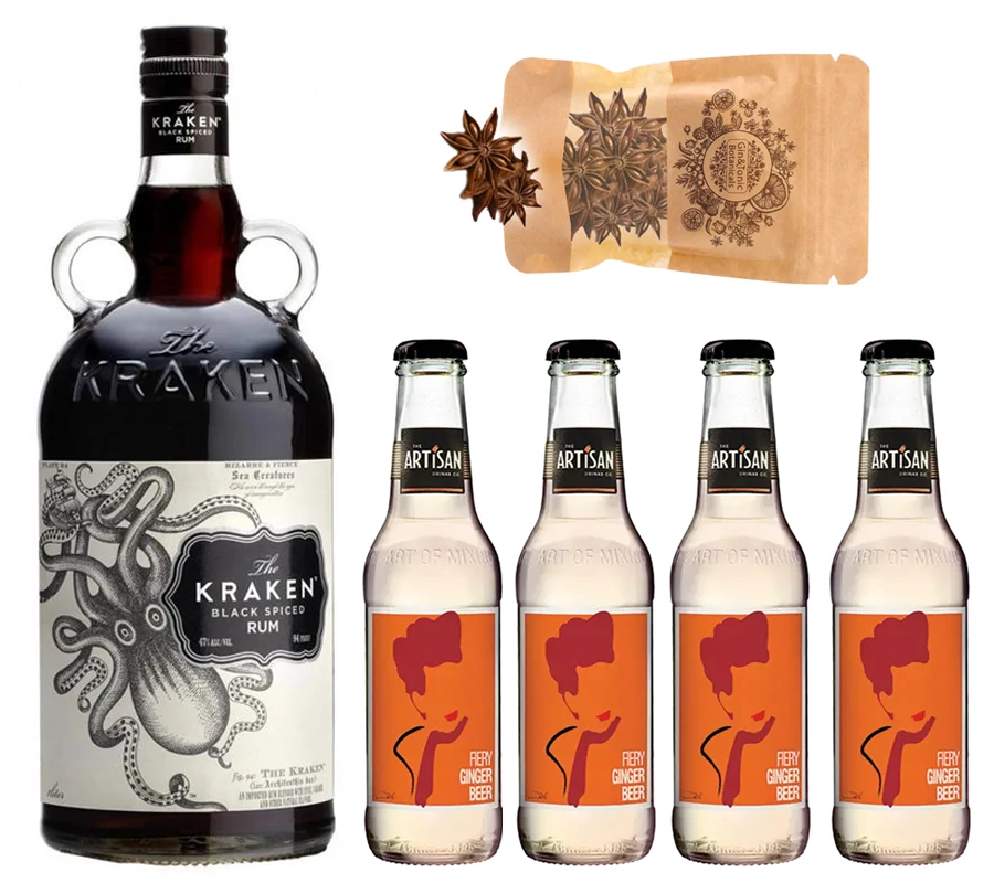 Kraken Rum & Ginger Beer Szett Ajándék csillagánizzsal